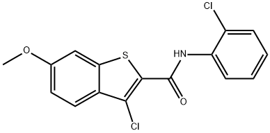 3-chloro-N-(2-chlorophenyl)-6-methoxy-1-benzothiophene-2-carboxamide Structure