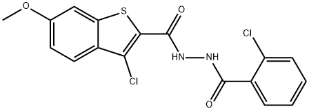 3-chloro-N'-(2-chlorobenzoyl)-6-methoxy-1-benzothiophene-2-carbohydrazide,443731-20-2,结构式