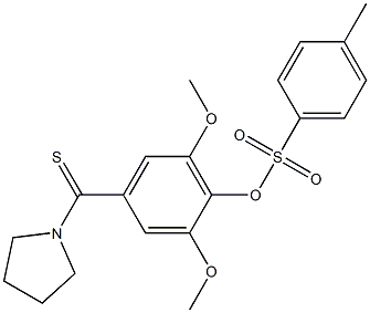 2,6-dimethoxy-4-(pyrrolidin-1-ylcarbothioyl)phenyl 4-methylbenzenesulfonate Structure