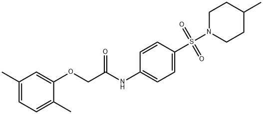 2-(2,5-dimethylphenoxy)-N-{4-[(4-methyl-1-piperidinyl)sulfonyl]phenyl}acetamide Structure