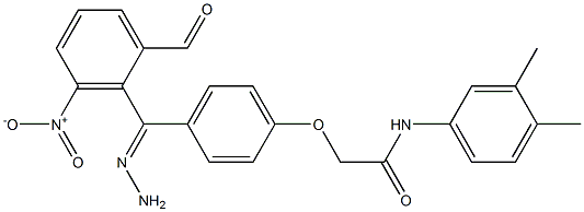 N-(3,4-dimethylphenyl)-2-[4-(2-{3-nitrobenzoyl}carbohydrazonoyl)phenoxy]acetamide Struktur