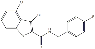 3,4-dichloro-N-(4-fluorobenzyl)-1-benzothiophene-2-carboxamide Struktur
