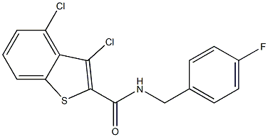 3,4-dichloro-N-(4-fluorobenzyl)-1-benzothiophene-2-carboxamide,444905-89-9,结构式