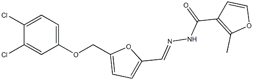 N'-({5-[(3,4-dichlorophenoxy)methyl]-2-furyl}methylene)-2-methyl-3-furohydrazide Struktur
