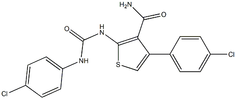 2-{[(4-chloroanilino)carbonyl]amino}-4-(4-chlorophenyl)-3-thiophenecarboxamide Struktur