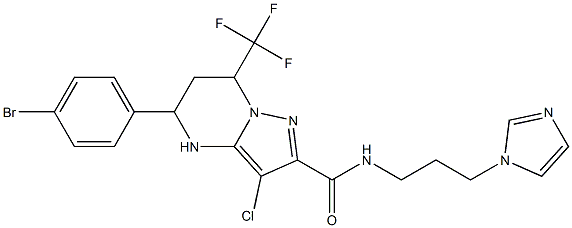 445027-90-7 5-(4-bromophenyl)-3-chloro-N-[3-(1H-imidazol-1-yl)propyl]-7-(trifluoromethyl)-4,5,6,7-tetrahydropyrazolo[1,5-a]pyrimidine-2-carboxamide