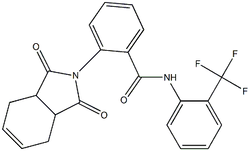 2-(1,3-dioxo-1,3,3a,4,7,7a-hexahydro-2H-isoindol-2-yl)-N-[2-(trifluoromethyl)phenyl]benzamide 结构式