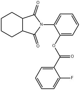 2-(1,3-dioxooctahydro-2H-isoindol-2-yl)phenyl 2-fluorobenzoate Structure