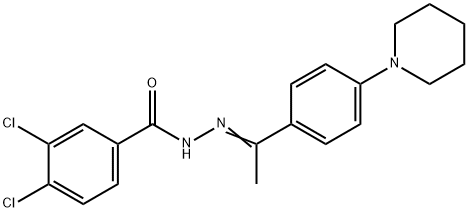 3,4-dichloro-N'-{1-[4-(1-piperidinyl)phenyl]ethylidene}benzohydrazide 化学構造式