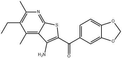 (3-amino-5-ethyl-4,6-dimethylthieno[2,3-b]pyridin-2-yl)(1,3-benzodioxol-5-yl)methanone Struktur