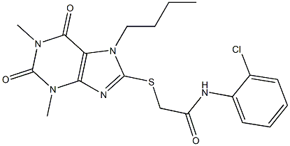 2-[(7-butyl-1,3-dimethyl-2,6-dioxo-2,3,6,7-tetrahydro-1H-purin-8-yl)sulfanyl]-N-(2-chlorophenyl)acetamide Structure