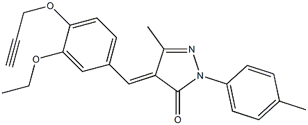 4-[3-ethoxy-4-(2-propynyloxy)benzylidene]-5-methyl-2-(4-methylphenyl)-2,4-dihydro-3H-pyrazol-3-one Structure