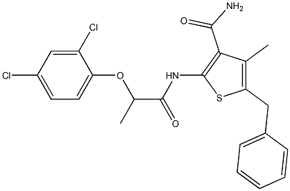 5-benzyl-2-{[2-(2,4-dichlorophenoxy)propanoyl]amino}-4-methyl-3-thiophenecarboxamide|