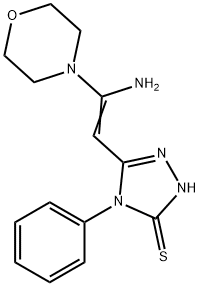 5-[2-amino-2-(4-morpholinyl)vinyl]-4-phenyl-4H-1,2,4-triazol-3-yl hydrosulfide Structure
