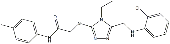 2-({5-[(2-chloroanilino)methyl]-4-ethyl-4H-1,2,4-triazol-3-yl}sulfanyl)-N-(4-methylphenyl)acetamide Structure