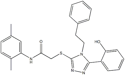 N-(2,5-dimethylphenyl)-2-{[5-(2-hydroxyphenyl)-4-(2-phenylethyl)-4H-1,2,4-triazol-3-yl]sulfanyl}acetamide,483321-90-0,结构式