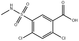 2,4-dichloro-5-(methylsulfamoyl)benzoic acid 化学構造式