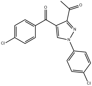 1-[4-(4-chlorobenzoyl)-1-(4-chlorophenyl)-1H-pyrazol-3-yl]ethanone,487001-97-8,结构式