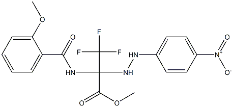 methyl 3,3,3-trifluoro-2-(2-{4-nitrophenyl}hydrazino)-2-[(2-methoxybenzoyl)amino]propanoate 化学構造式