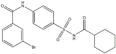 3-bromo-N-(4-{[(cyclohexylcarbonyl)amino]sulfonyl}phenyl)benzamide Structure