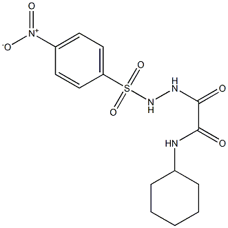 N-cyclohexyl-2-[2-({4-nitrophenyl}sulfonyl)hydrazino]-2-oxoacetamide Structure