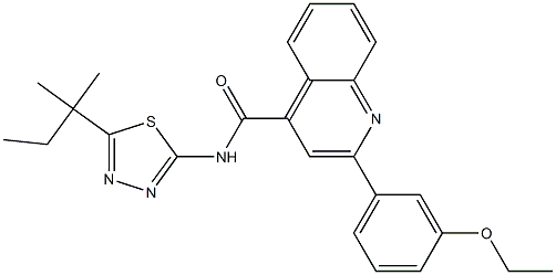 2-(3-ethoxyphenyl)-N-(5-tert-pentyl-1,3,4-thiadiazol-2-yl)-4-quinolinecarboxamide Structure