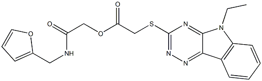 2-[(2-furylmethyl)amino]-2-oxoethyl [(5-ethyl-5H-[1,2,4]triazino[5,6-b]indol-3-yl)sulfanyl]acetate Struktur