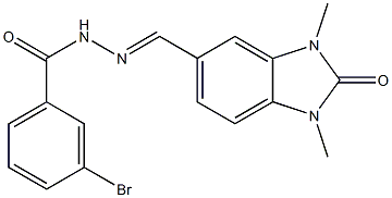 3-bromo-N'-[(1,3-dimethyl-2-oxo-2,3-dihydro-1H-benzimidazol-5-yl)methylene]benzohydrazide,494756-91-1,结构式