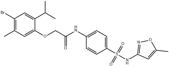 2-(4-bromo-2-isopropyl-5-methylphenoxy)-N-(4-{[(5-methyl-3-isoxazolyl)amino]sulfonyl}phenyl)acetamide Structure