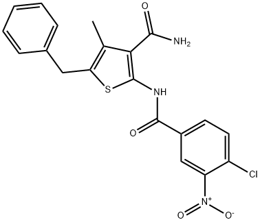 5-benzyl-2-[(4-chloro-3-nitrobenzoyl)amino]-4-methyl-3-thiophenecarboxamide Structure