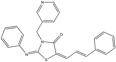 2-(phenylimino)-5-(3-phenyl-2-propenylidene)-3-(3-pyridinylmethyl)-1,3-thiazolidin-4-one Struktur