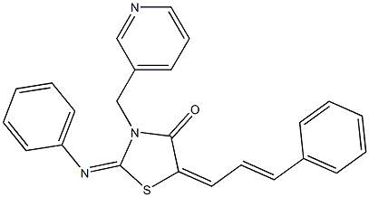 2-(phenylimino)-5-(3-phenyl-2-propenylidene)-3-(3-pyridinylmethyl)-1,3-thiazolidin-4-one 结构式