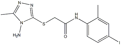 2-[(4-amino-5-methyl-4H-1,2,4-triazol-3-yl)sulfanyl]-N-(4-iodo-2-methylphenyl)acetamide Struktur