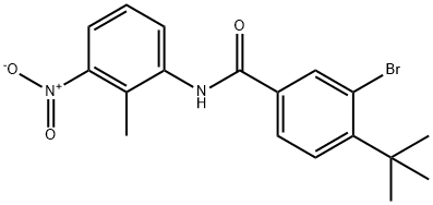 3-bromo-4-(tert-butyl)-N-(2-methyl-3-nitrophenyl)benzamide,501107-43-3,结构式