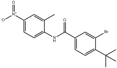 3-bromo-4-(tert-butyl)-N-(2-methyl-4-nitrophenyl)benzamide 化学構造式