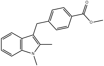 Benzoic acid, 4-[(1,2-dimethyl-1H-indol-3-yl)methyl]-, methyl ester 化学構造式