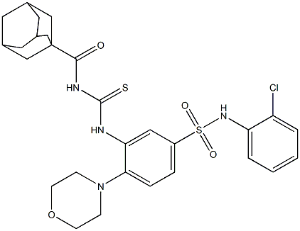 503431-98-9 3-({[(1-adamantylcarbonyl)amino]carbothioyl}amino)-N-(2-chlorophenyl)-4-(4-morpholinyl)benzenesulfonamide