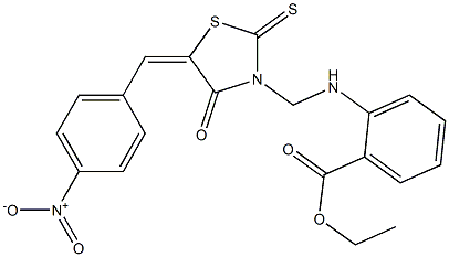ethyl 2-{[(5-{4-nitrobenzylidene}-4-oxo-2-thioxo-1,3-thiazolidin-3-yl)methyl]amino}benzoate,505061-71-2,结构式