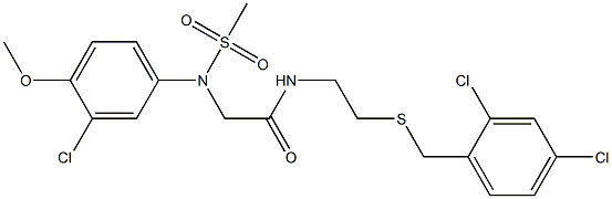 2-[3-chloro-4-methoxy(methylsulfonyl)anilino]-N-{2-[(2,4-dichlorobenzyl)sulfanyl]ethyl}acetamide Structure