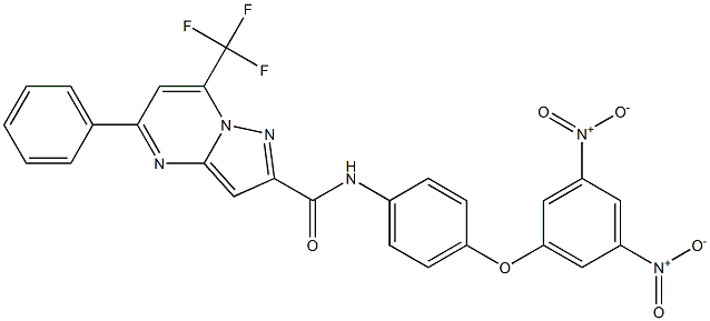N-(4-{3,5-bisnitrophenoxy}phenyl)-5-phenyl-7-(trifluoromethyl)pyrazolo[1,5-a]pyrimidine-2-carboxamide,507445-85-4,结构式