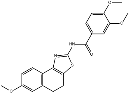 3,4-dimethoxy-N-(7-methoxy-4,5-dihydronaphtho[1,2-d][1,3]thiazol-2-yl)benzamide 化学構造式