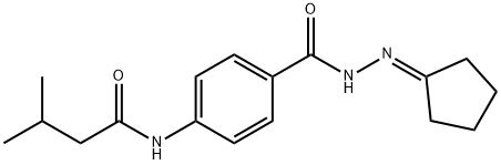 N-{4-[(2-cyclopentylidenehydrazino)carbonyl]phenyl}-3-methylbutanamide Structure