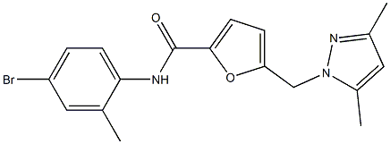 N-(4-bromo-2-methylphenyl)-5-[(3,5-dimethyl-1H-pyrazol-1-yl)methyl]-2-furamide 化学構造式
