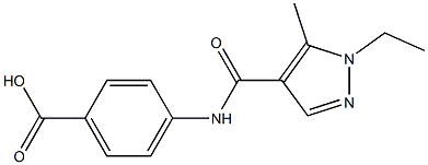 4-{[(1-ethyl-5-methyl-1H-pyrazol-4-yl)carbonyl]amino}benzoic acid Structure