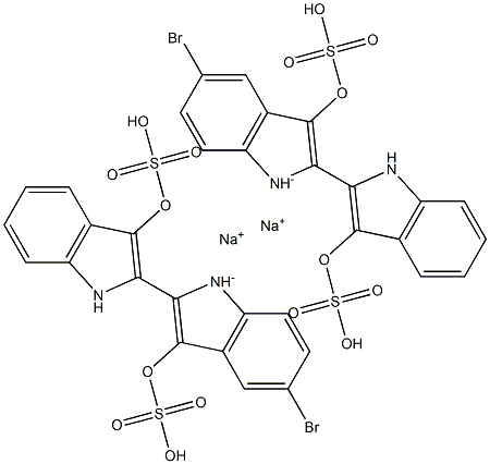 [2,2'-Bi-1H-indole]-3,3'-diol, 5-bromo-, bis(hydrogen sulfate) (ester), disodium salt Struktur