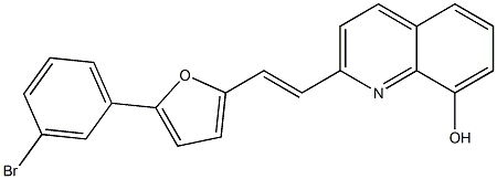 2-{2-[5-(3-bromophenyl)-2-furyl]vinyl}-8-quinolinol 化学構造式