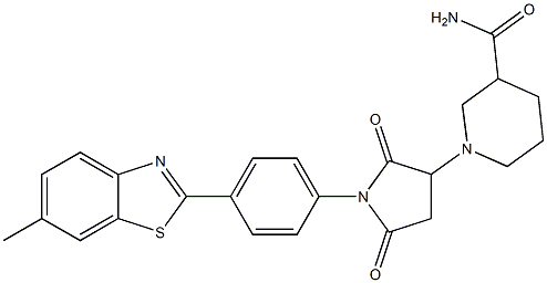 1-{1-[4-(6-methyl-1,3-benzothiazol-2-yl)phenyl]-2,5-dioxo-3-pyrrolidinyl}-3-piperidinecarboxamide,519015-20-4,结构式