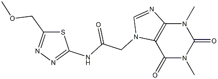 2-(1,3-dimethyl-2,6-dioxo-1,2,3,6-tetrahydro-7H-purin-7-yl)-N-[5-(methoxymethyl)-1,3,4-thiadiazol-2-yl]acetamide,524677-30-3,结构式