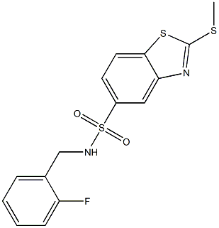 N-(2-fluorobenzyl)-2-(methylsulfanyl)-1,3-benzothiazole-5-sulfonamide Struktur