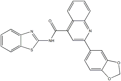 2-(1,3-benzodioxol-5-yl)-N-(1,3-benzothiazol-2-yl)quinoline-4-carboxamide,546105-74-2,结构式